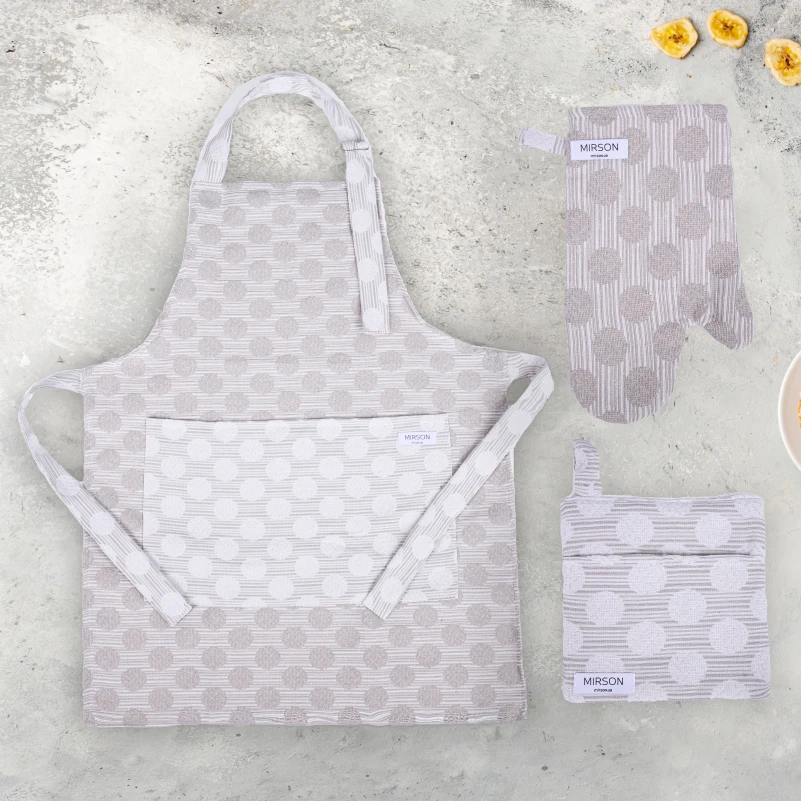 Набір №9003 Ashen (прихватка 1 шт., рукавиця 1 шт.) гобелен/вафля