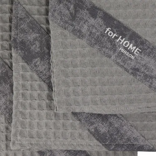 Набір рушників дак/вафля №701 Gray (3 шт) - 2