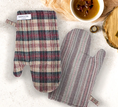 Набір №9001 Coffee (прихватка 1 шт., рукавиця 1 шт.) гобелен/вафля - 2