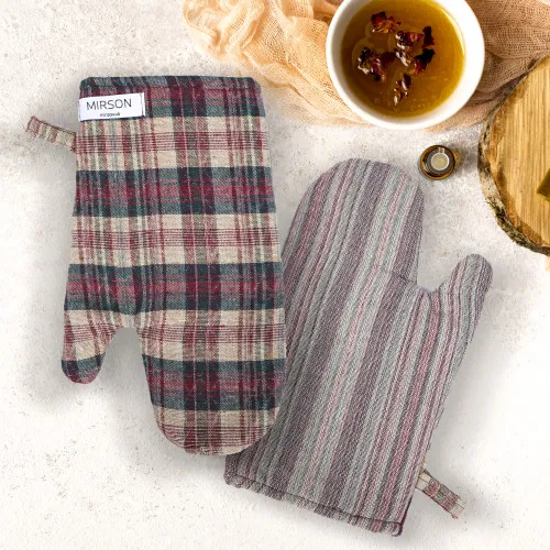 Набір №9001 Coffee (прихватка 1 шт., рукавиця 1 шт.) гобелен/вафля - 2