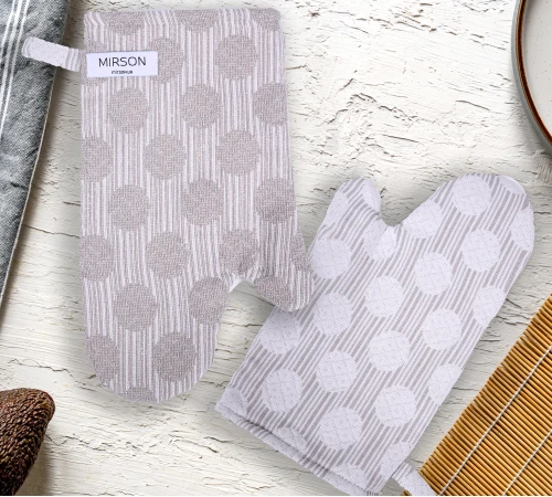 Набір №9003 Ashen (прихватка 1 шт., рукавиця 1 шт.) гобелен/вафля - 2