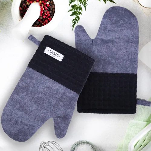 Набор №8000 Black (прихватка 1 шт., перчатка 1 шт.) Дак/Вафля - 2