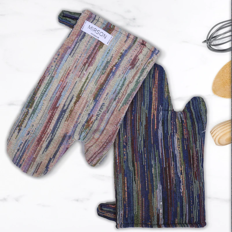 Набір №9000 Mint (прихватка 1 шт., рукавиця 1 шт.) гобелен/вафля - 1