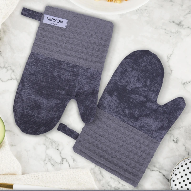 Набір №8001 Gray (прихватка 1 шт., рукавиця 1 шт.) Дак/Вафля - 2