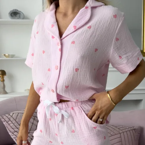 Пижама "Heart" pink с шортами - 3