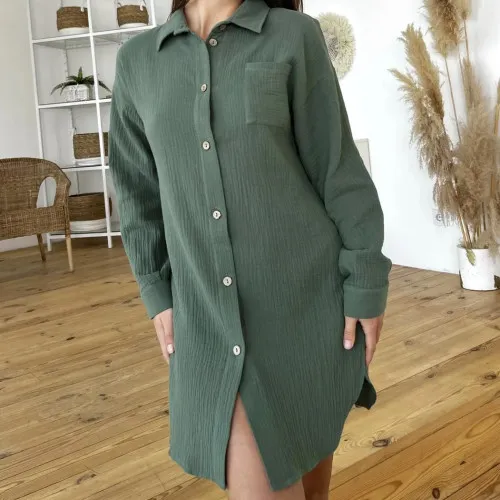 Женская рубашка "Ella Night" green - 2