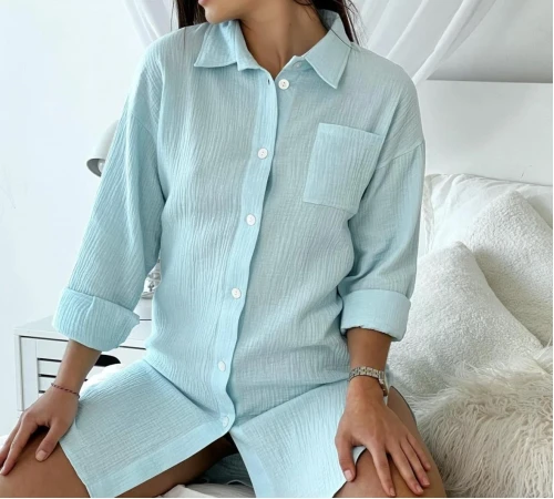 Женская рубашка "Lily Night" aquamarine - 2