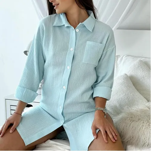 Женская рубашка "Lily Night" aquamarine - 2