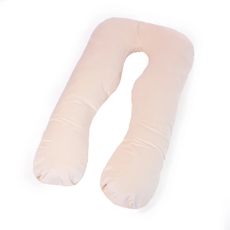 Подушка для беременных и отдыха U-образная № 8019 Velvet Line "Cream" EcoSilk велюр - 14
