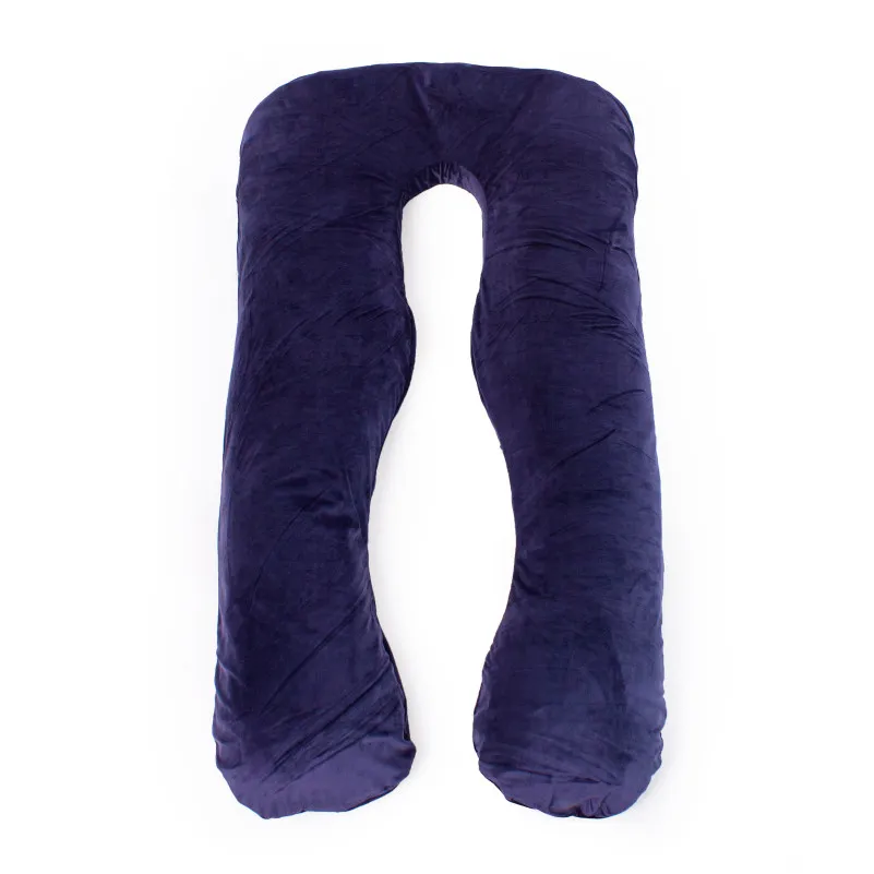 Подушка для беременных и отдыха U-образная № 8020 Velvet Line "Navy blue" EcoSilk велюр - 11