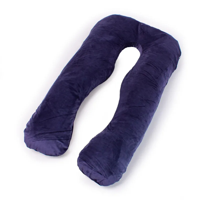 Подушка для беременных и отдыха U-образная № 8020 Velvet Line "Navy blue" EcoSilk велюр - 12