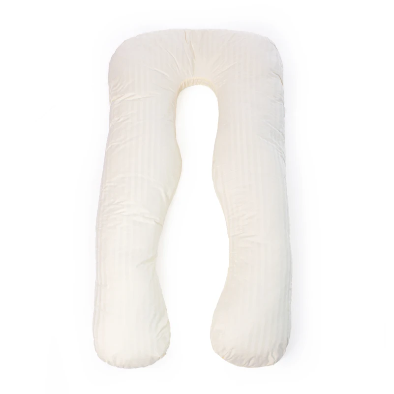 Подушка для беременных и отдыха U-образная № 8025 Satin Stripe "Soft Yellow" EcoSilk страйп-сатин - 13