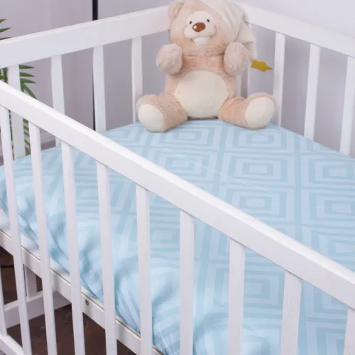 Простынь на резинке (бязь) Kids Time 18-0008 Bunny Races - высота 10 см - 2