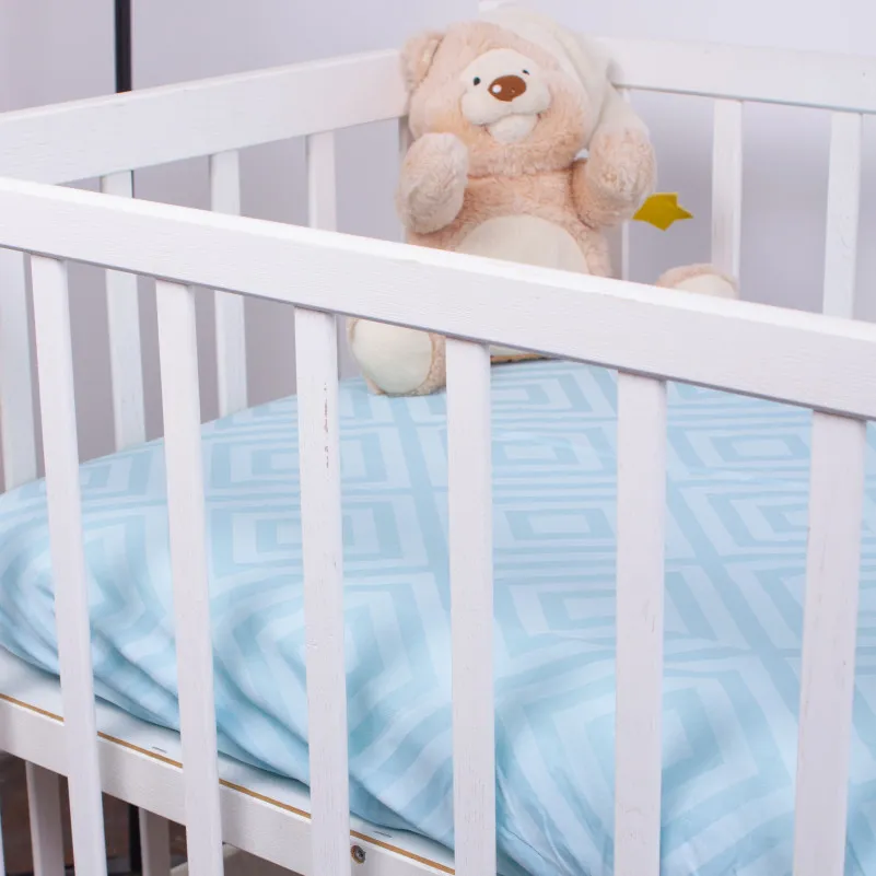 Простынь на резинке (бязь) Kids Time 18-0008 Bunny Races - высота 10 см - 2