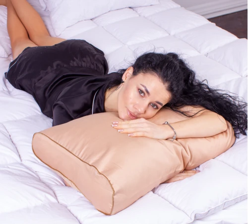 Подушка ортопедична (стружка Memory) №4142 Delicate satin 0165 Estella 49*32*10,5 см - 2