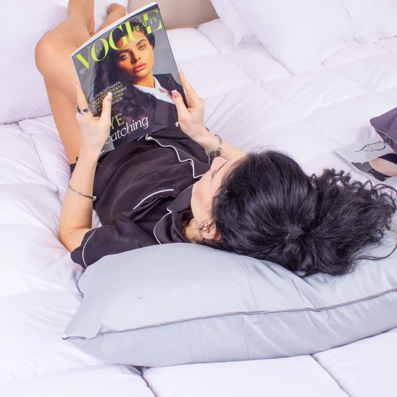 Подушка ортопедическая (стружка Memory) №4038 Delicate satin 0251 Skyline Women 59*43*10 см - 5