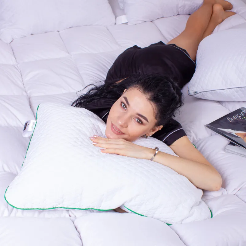 Подушка ортопедична (стружка Memory) №4003 Steep Line Aloe Vera Women 59*43*10 см - 5