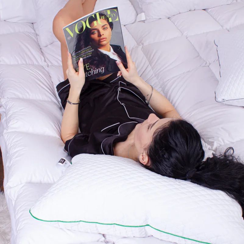 Подушка ортопедична (стружка Memory) №4003 Steep Line Aloe Vera Women 59*43*10 см - 2