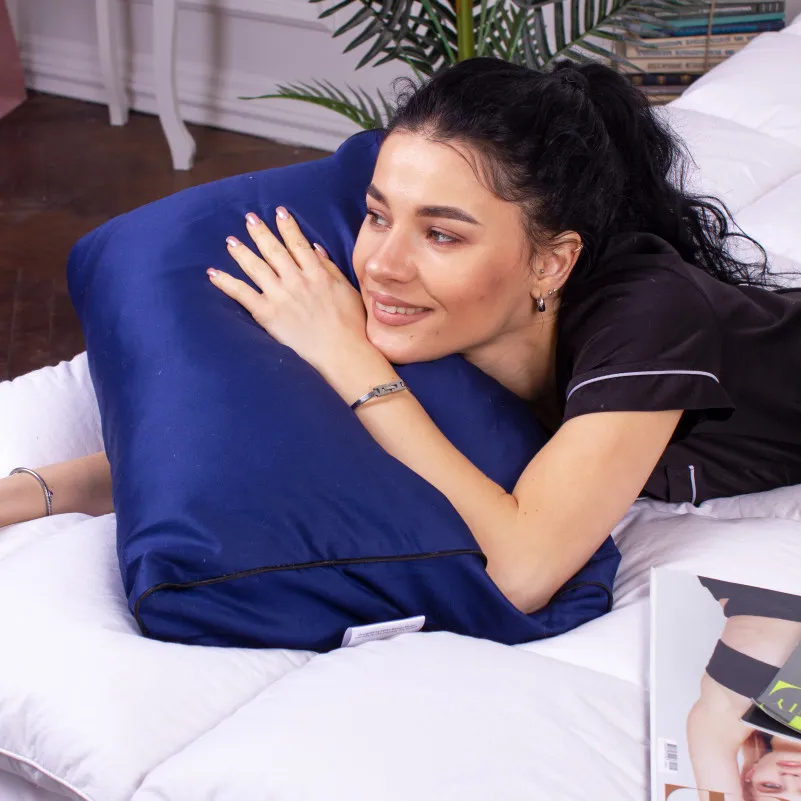 Подушка ортопедическая (стружка Memory) №4261 Delicate satin 4052 Ocean 58*40*10,5 см - 6