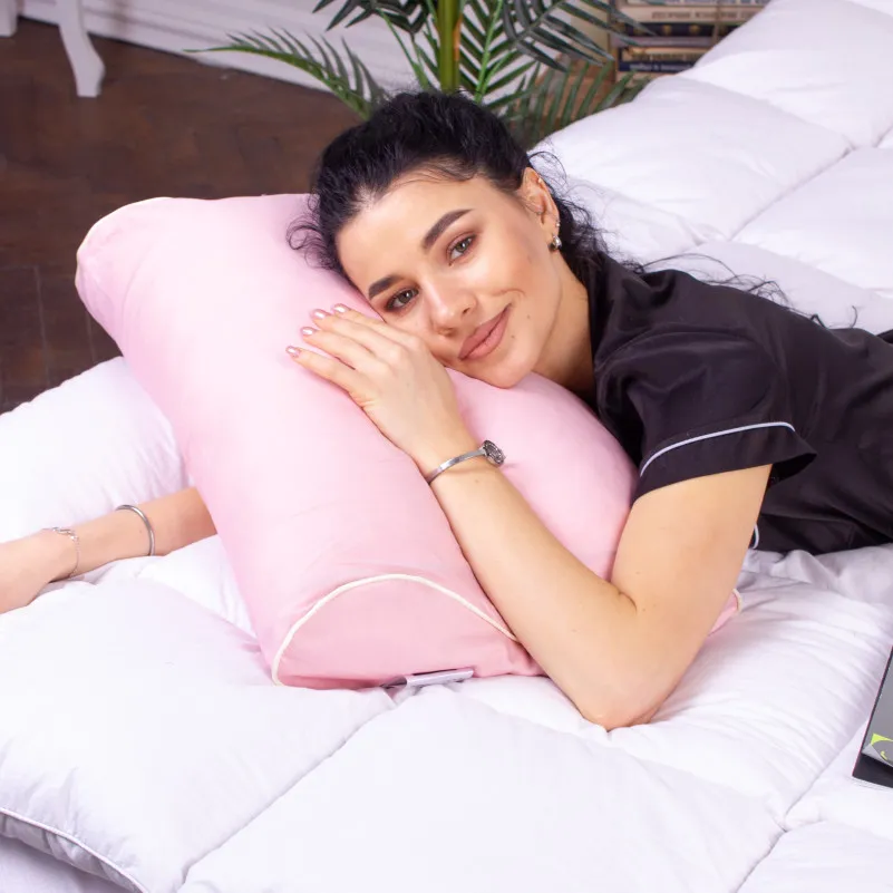 Подушка ортопедична (стружка Memory) №4258 Delicate satin 00199 Laura 58*40*10,5 см - 5