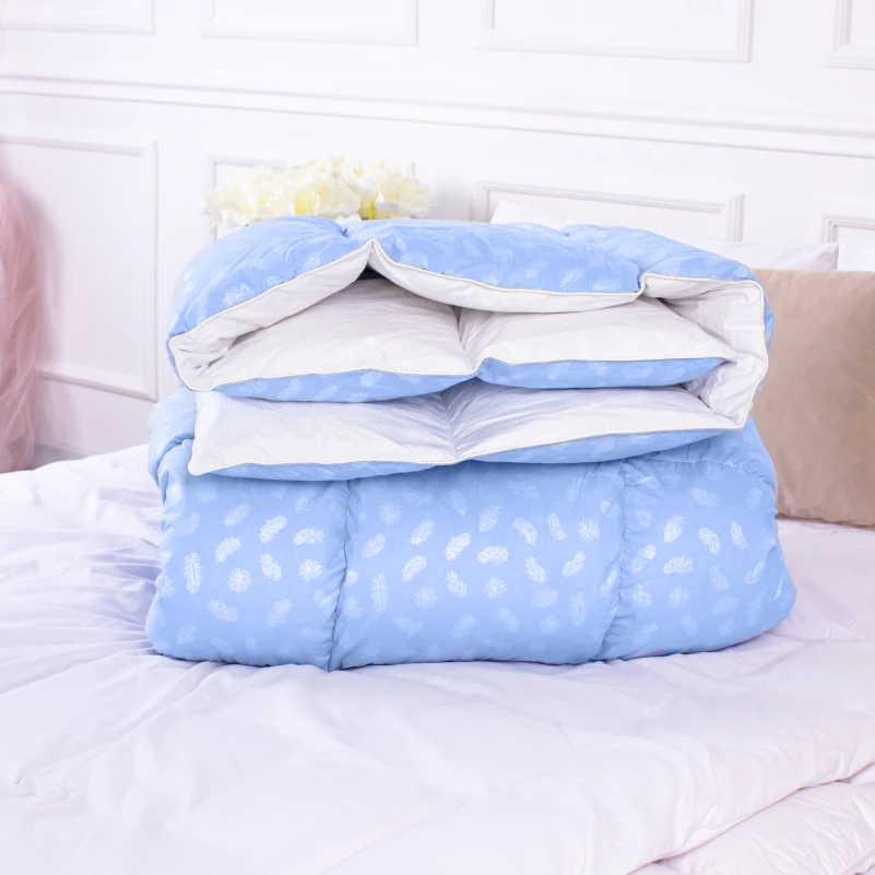 Одеяло пуховое KARMEN №1855 "Bio-Blue" 90% серый Bio пух тик (зима+) - 10