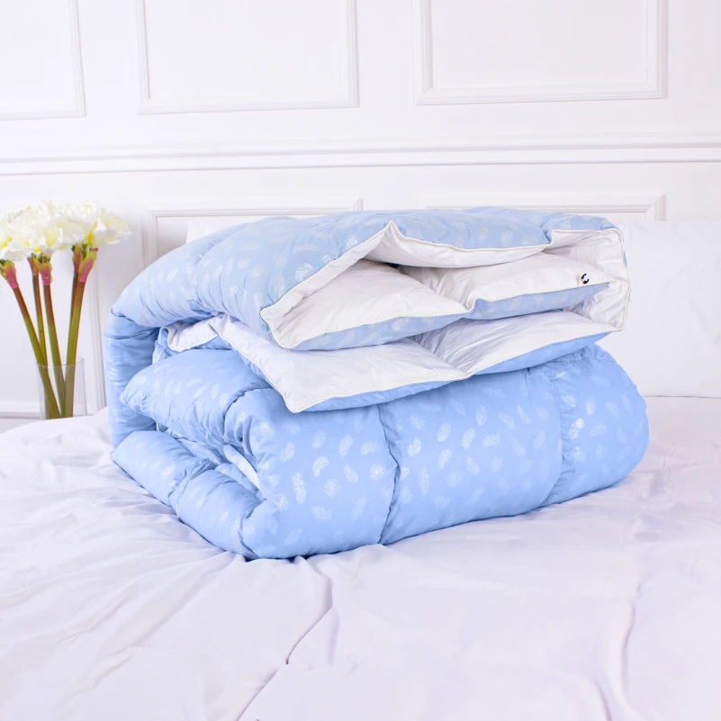 Одеяло пуховое KARMEN №1855 "Bio-Blue" 90% серый Bio пух тик (зима+) - 9