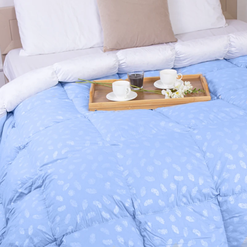 Одеяло пуховое KARMEN №1855 "Bio-Blue" 90% серый Bio пух тик (зима+) - 13