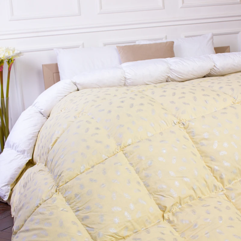 Одеяло пуховое KARMEN №1854 "Bio-Beige" 90% серый Bio пух тик (зима+) - 14