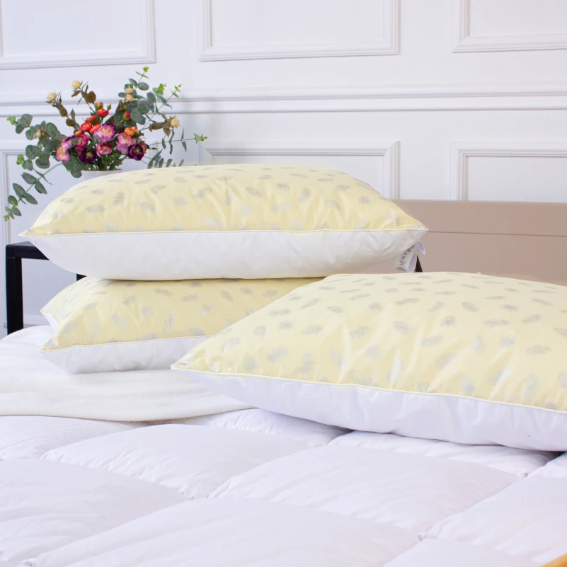 Подушка пуховая KARMEN №1800 "Bio-Beige" 90% Bio пух тик (мягкая) - 9