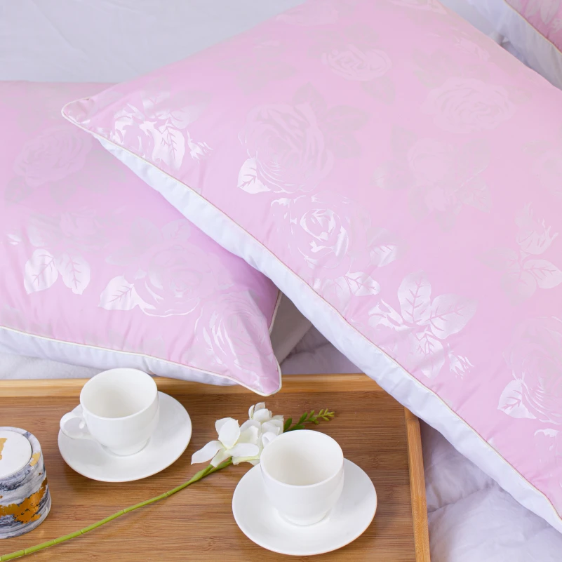 Пуховая подушка KARMEN №1807 "Bio-Pink" 90% пух (СРЕДНЯЯ) - 5