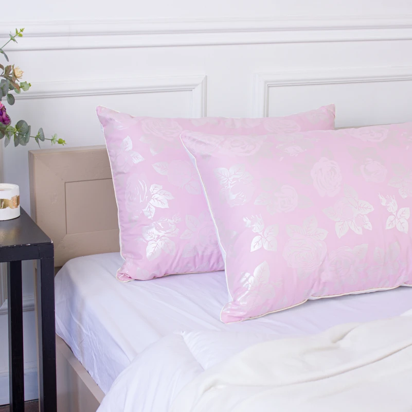 Пуховая подушка KARMEN №1807 "Bio-Pink" 90% пух (СРЕДНЯЯ) - 6