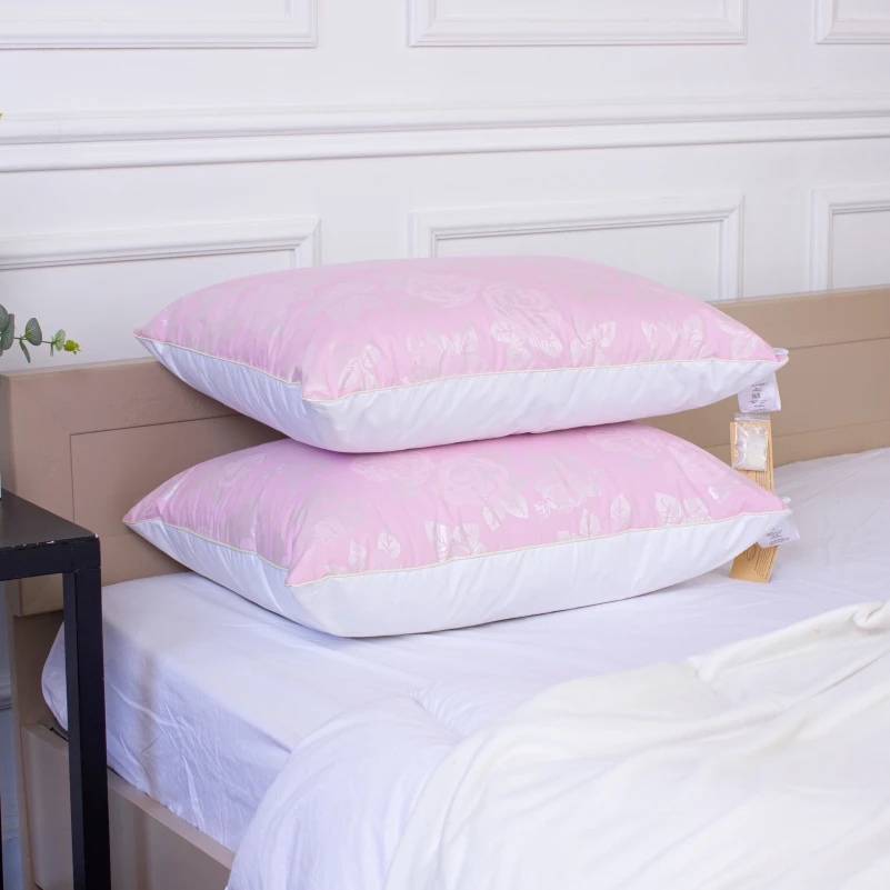 Пуховая подушка KARMEN №1807 "Bio-Pink" 90% пух (СРЕДНЯЯ) - 11