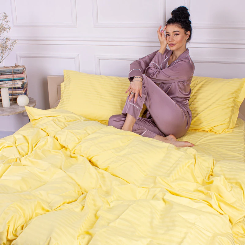 Постельное белье Satin Stripe 30-0003 Intense Yellow - 4