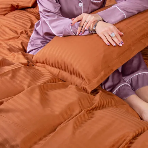 Простирадло Satin Stripe 30-0005 Brown - 2