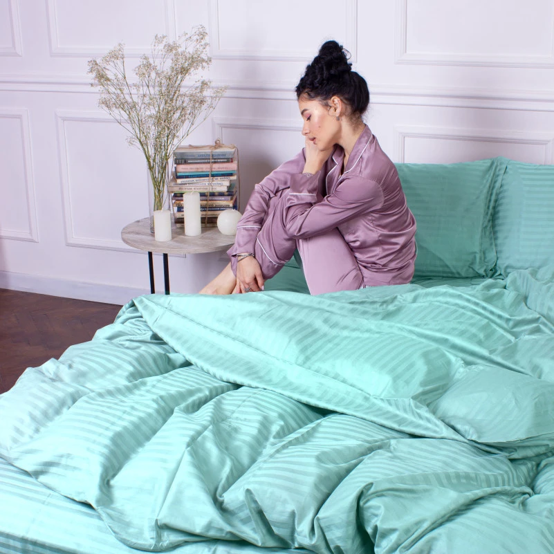 Постельное белье Satin Stripe 30-0014 Mint - 5