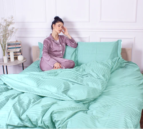 Постельное белье Satin Stripe 30-0014 Mint - 2