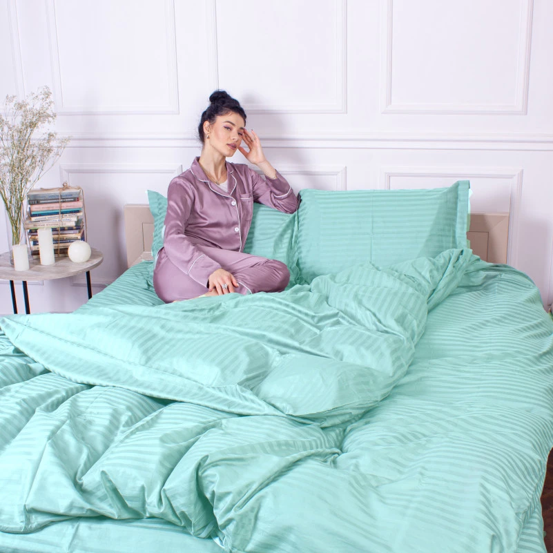 Постельное белье Satin Stripe 30-0014 Mint - 1