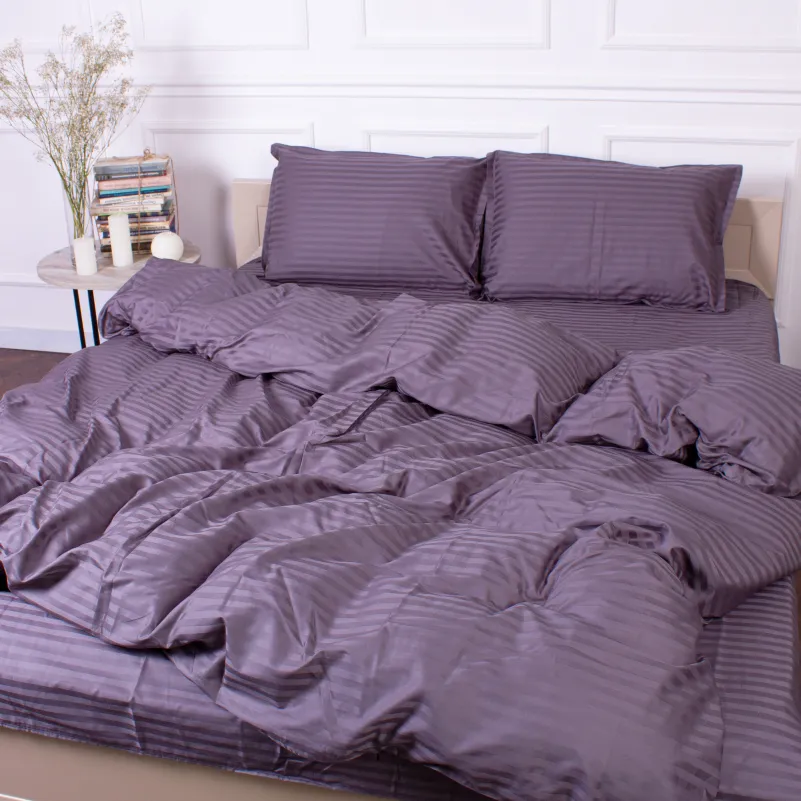 Постельное белье Satin Stripe 30-0011 Gray - 4