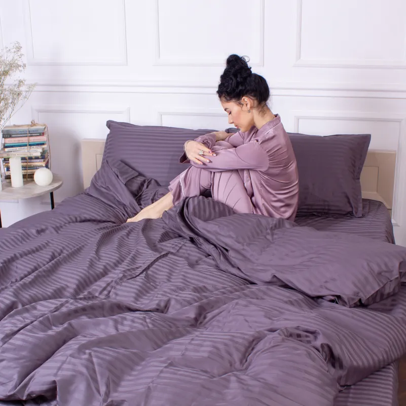 Постельное белье Satin Stripe 30-0011 Gray - 2