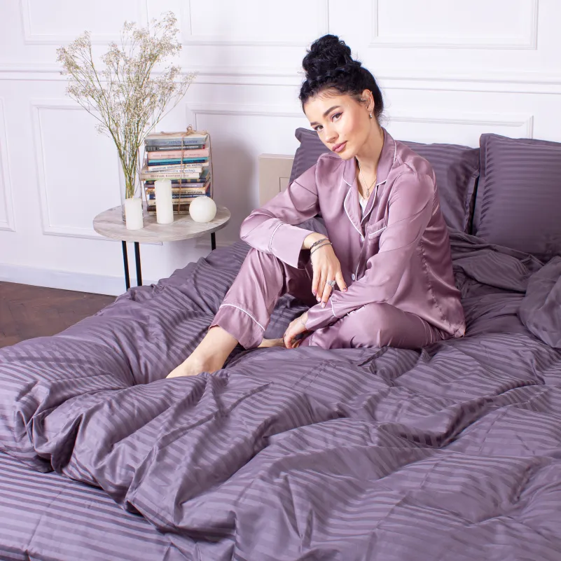 Постельное белье Satin Stripe 30-0011 Gray - 1