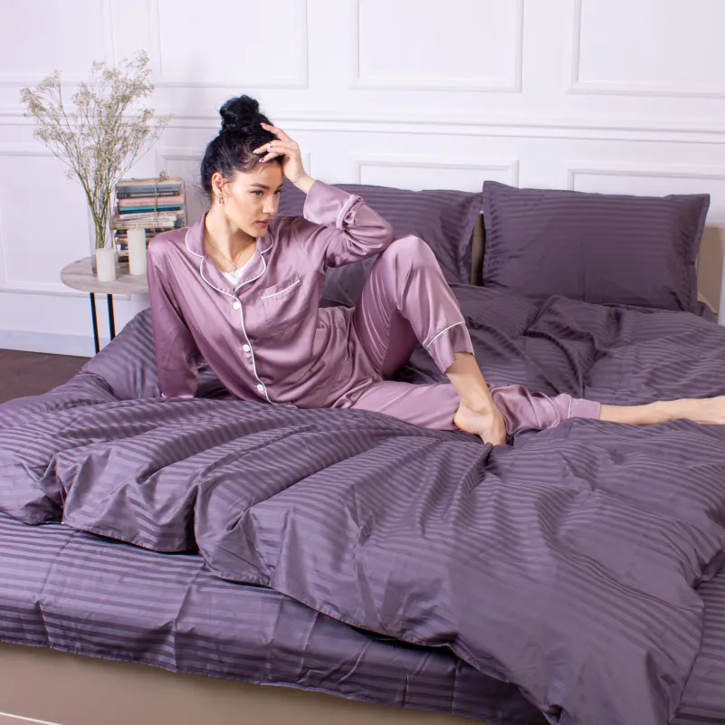 Постельное белье Satin Stripe 30-0011 Gray - 5