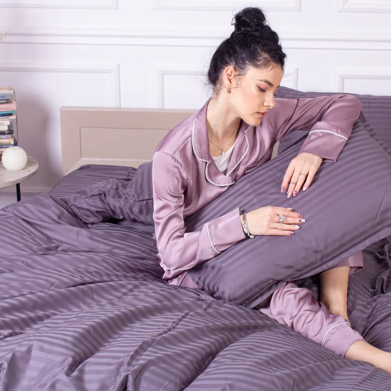 Постельное белье Satin Stripe 30-0011 Gray - 6