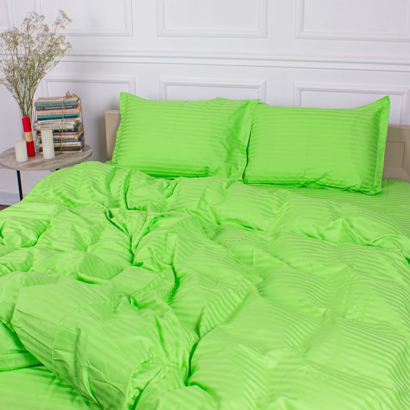 Постельное белье Satin Stripe 30-0016 Light Green - 4