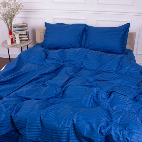Простынь Satin Stripe 30-0019 Blue - 3