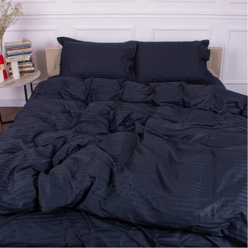 Постельное белье Satin Stripe 30-0021 Dark Blue - 6