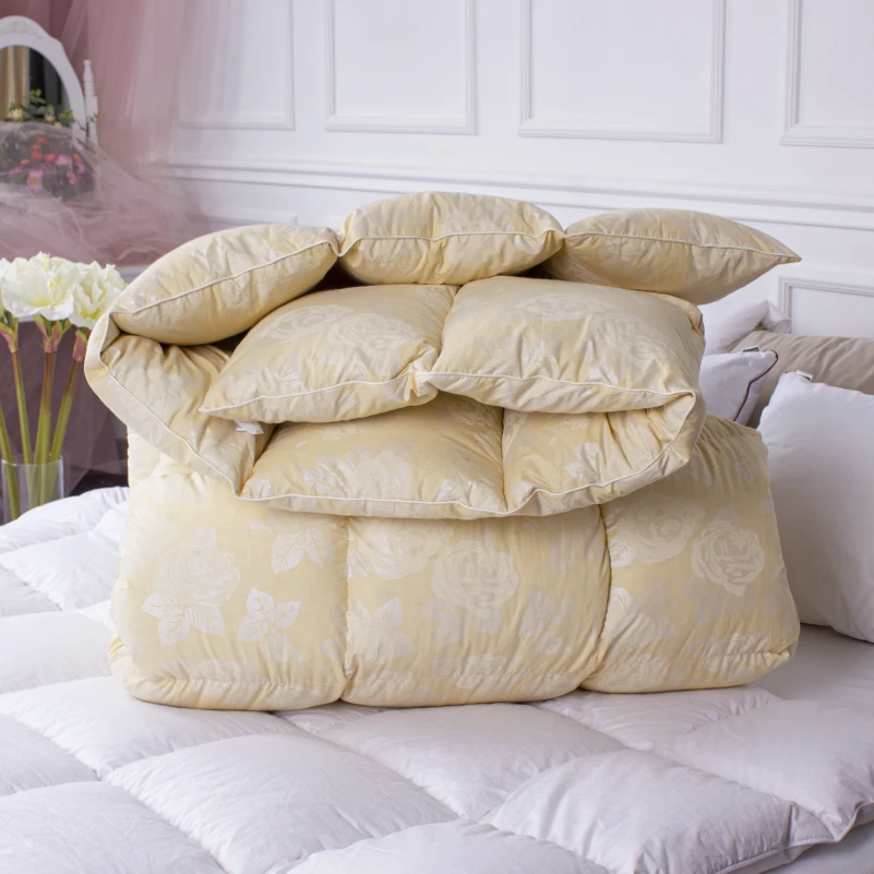 Одеяло пуховое кассетное Extra №042 90% серый пух Extra тик (зима+) - 9