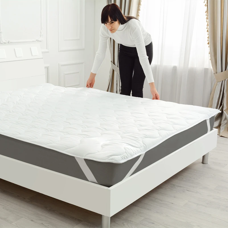 Наматрасник №1712 Eco Light Air-Soft White (EcoSilk) (обычный на резинке по углам)  - 11