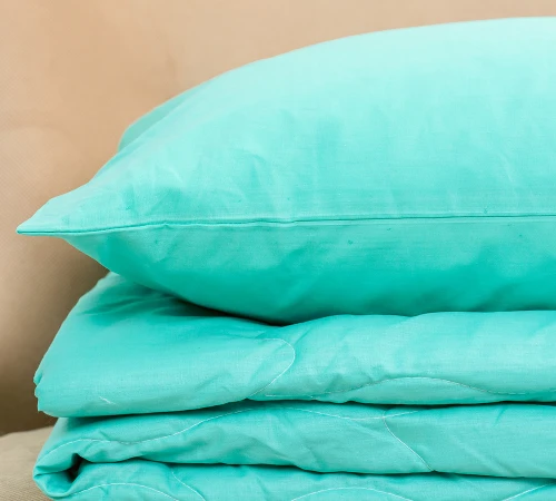 Літній постільний комплект №2668 Бавовна 11-2208 Mint (ковдра + наволочки)