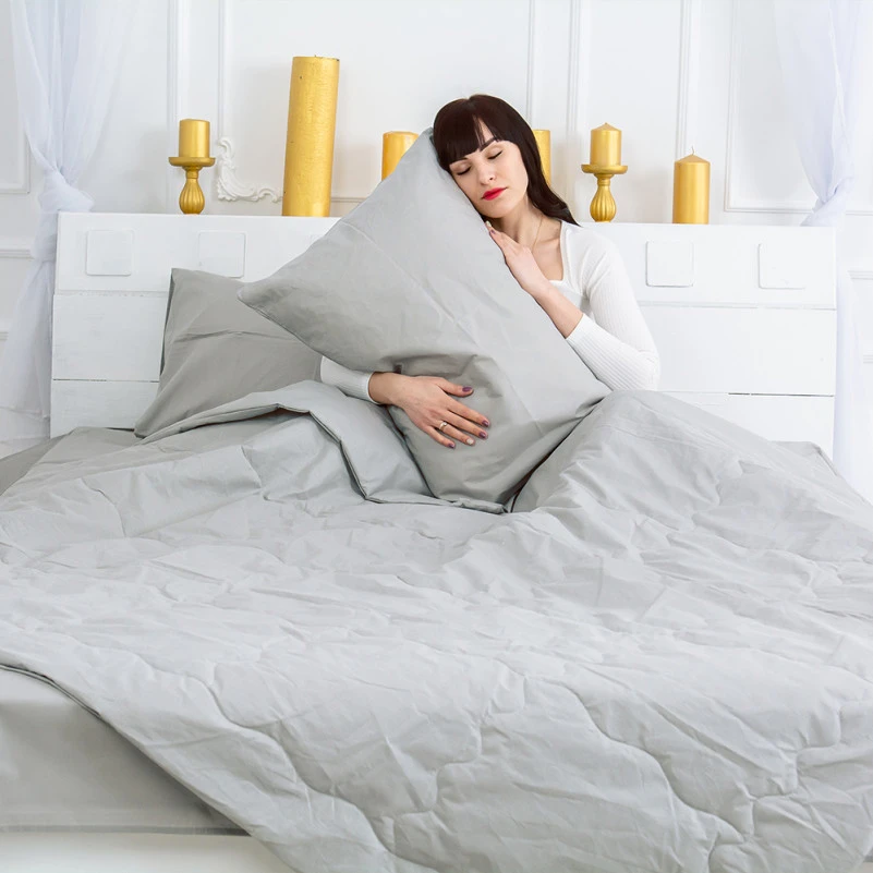 Одеяло антиаллергенное Light Gray №2304 Ecosilk бязь (летнее) - 6