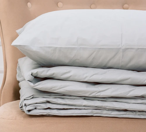 Літній постільний комплект №2667 Бавовна 16-5703 Light Gray (ковдра + наволочки)